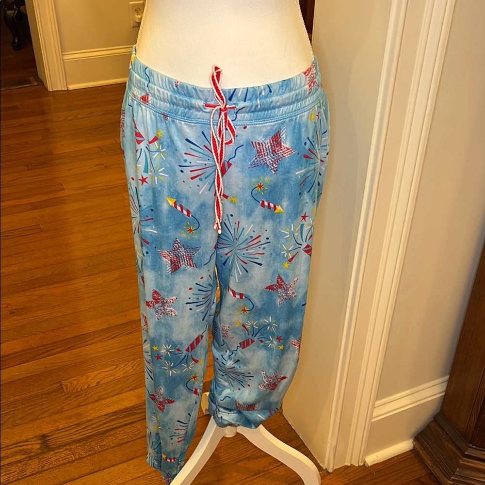 Briefly Stated Blue Stars ⭐️ and Fireworks 🧨 Print Pajama Pants